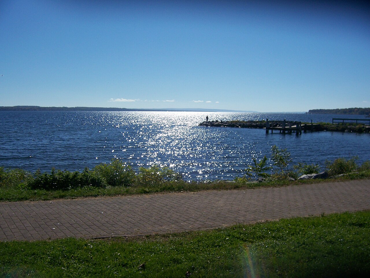 Seneca Lake from Geneva showing the vast water surface